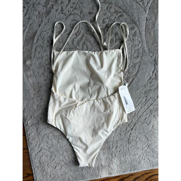 Anemos The K.M. Tie One Piece Swimsuit White Women’s Size Small - Picture 7 of 7